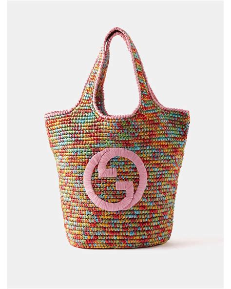 gucci raffia tote bag